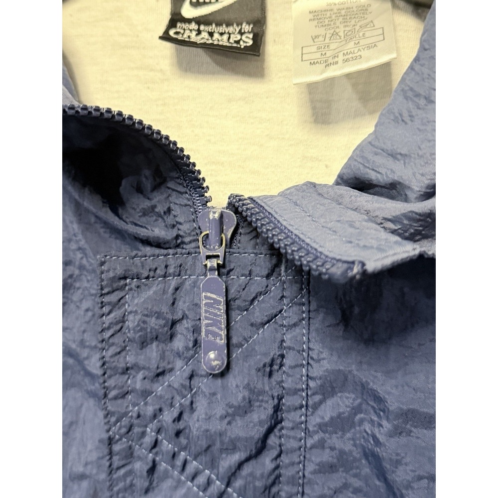 Vintage Nike Champs Sports Jacket M Blue Full Zip Windbreaker Nylon 90S - Picture 3 of 9